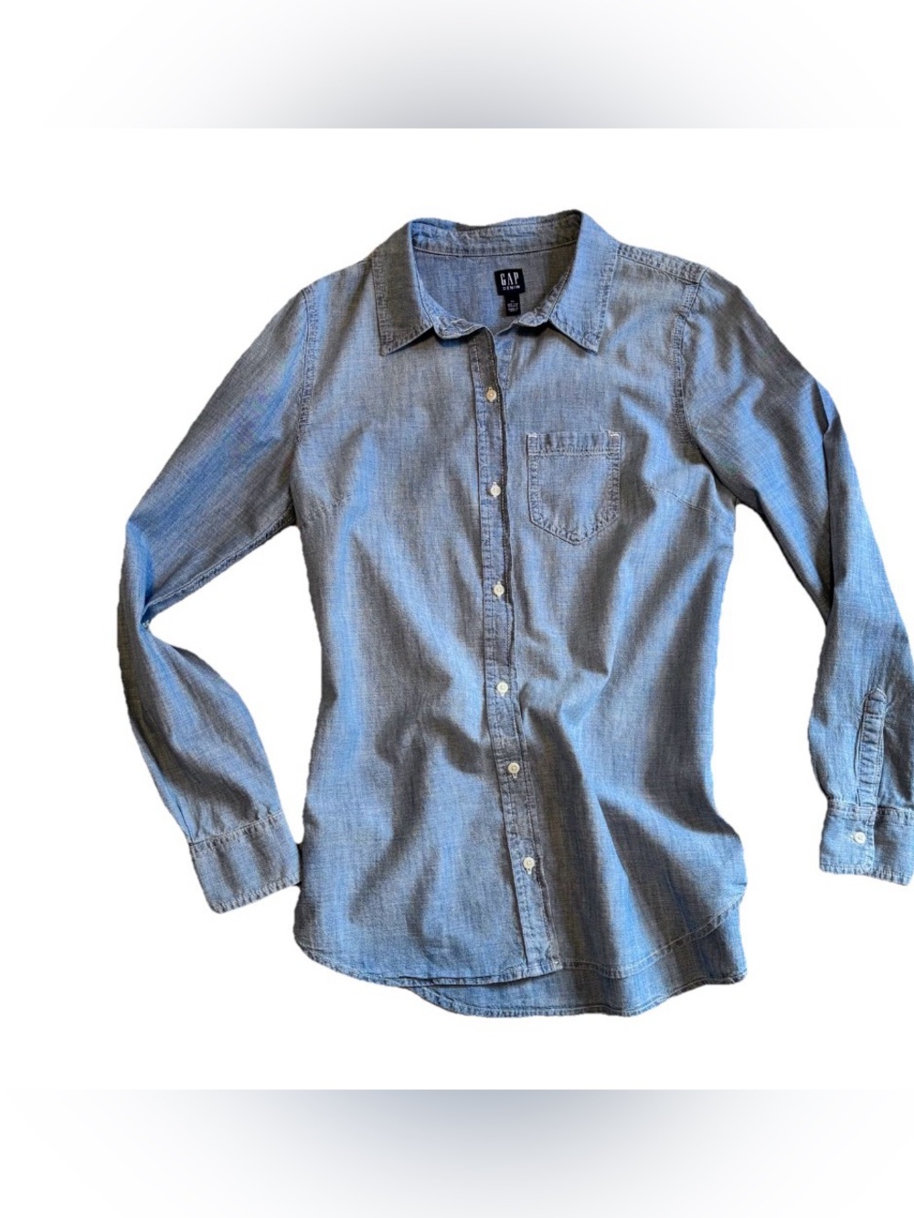 Gap Lightweight Blue Denim Shirt Size XS